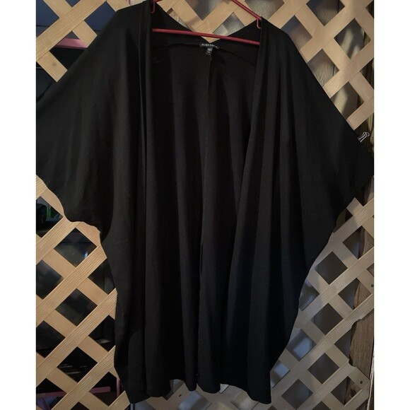 EILEEN FISHER Black Knit Organic Cotton Blend Cardigan Lagen Minimalist L - Picture 4 of 7